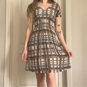 Vintage 90s Banana Republic Plaid Silk Mini Dress